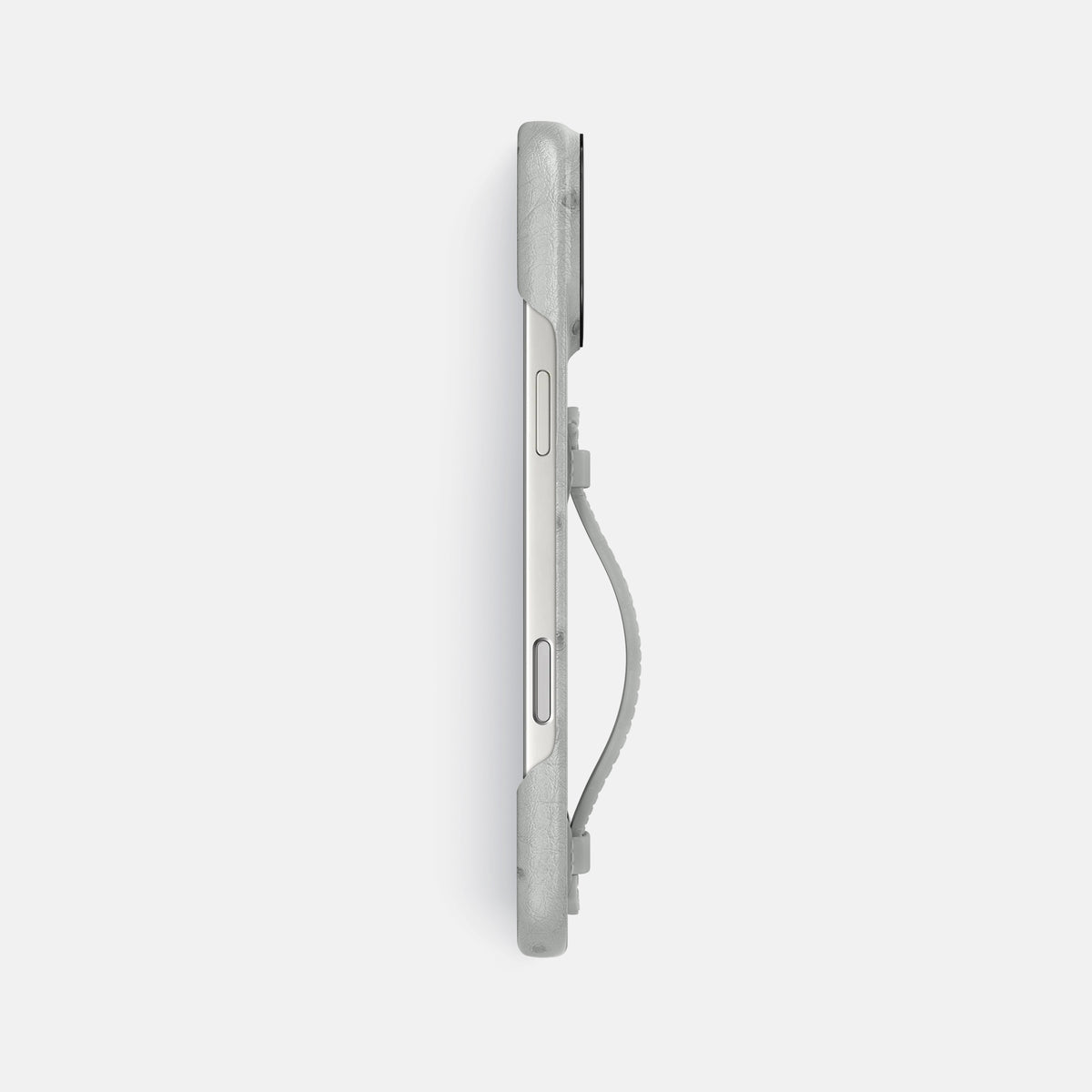 Center Handle For iPhone 17 Pro Max In Ostrich -2 | White-Black