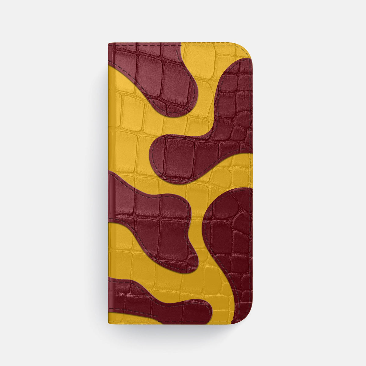 Camouflage Folio For iPhone 18 Pro Max In Alligator -4 | Yellow-Black
