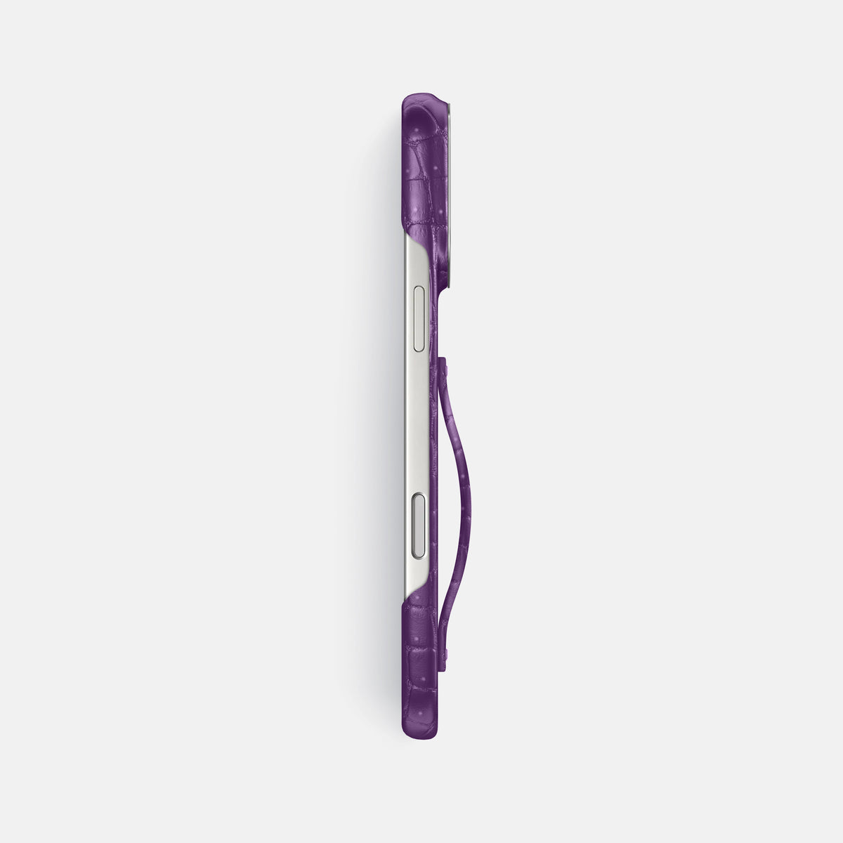 Finger Case For iPhone 17 Pro Max In Porosus Crocodile -3 | Purple-Steel