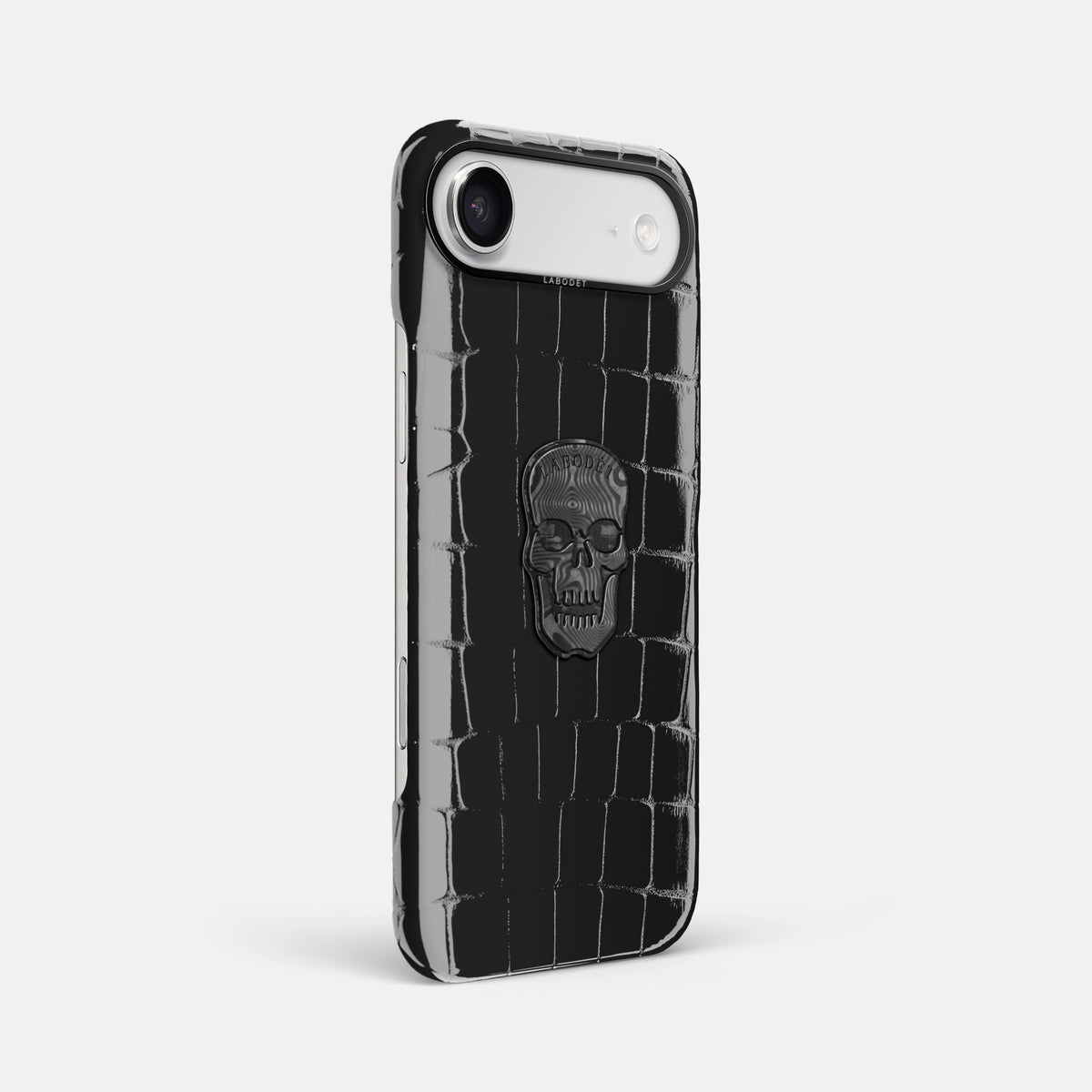 Classic Case With Carbon Skull For iPhone 17 Air In Shiny Alligator -2 | Black-Black