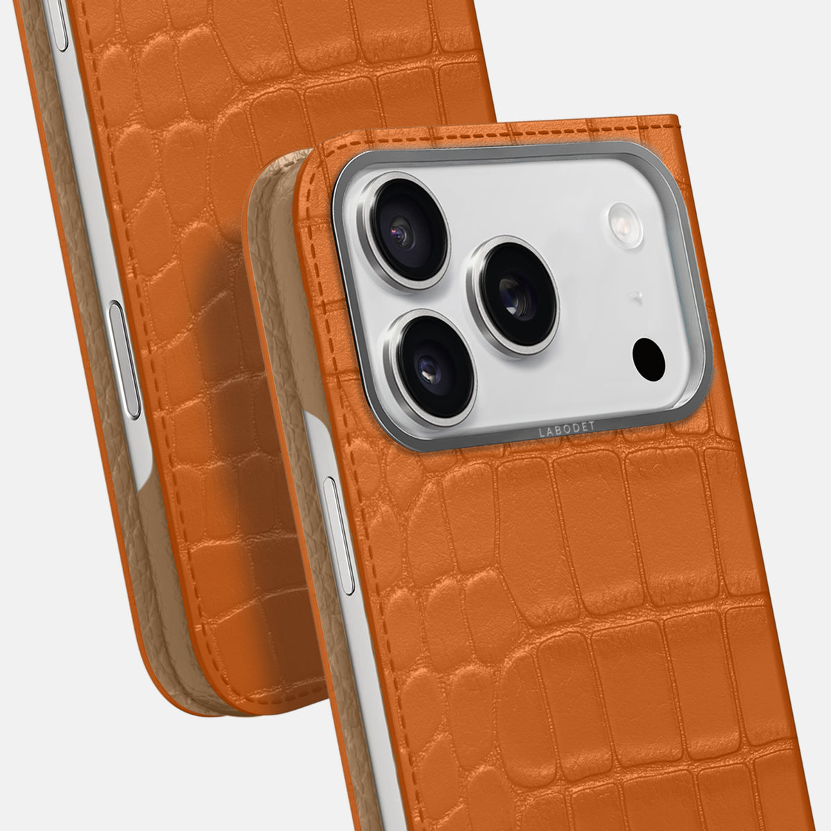 Folio Case For iPhone 17 Pro Max In Alligator -5 | Orange-Steel