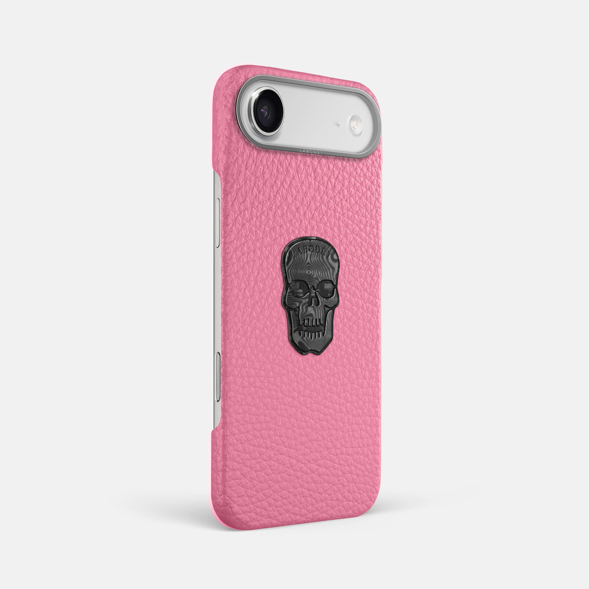 Classic Case With Carbon Skull For iPhone 17 Air In Calf -2 | Pink-Steel