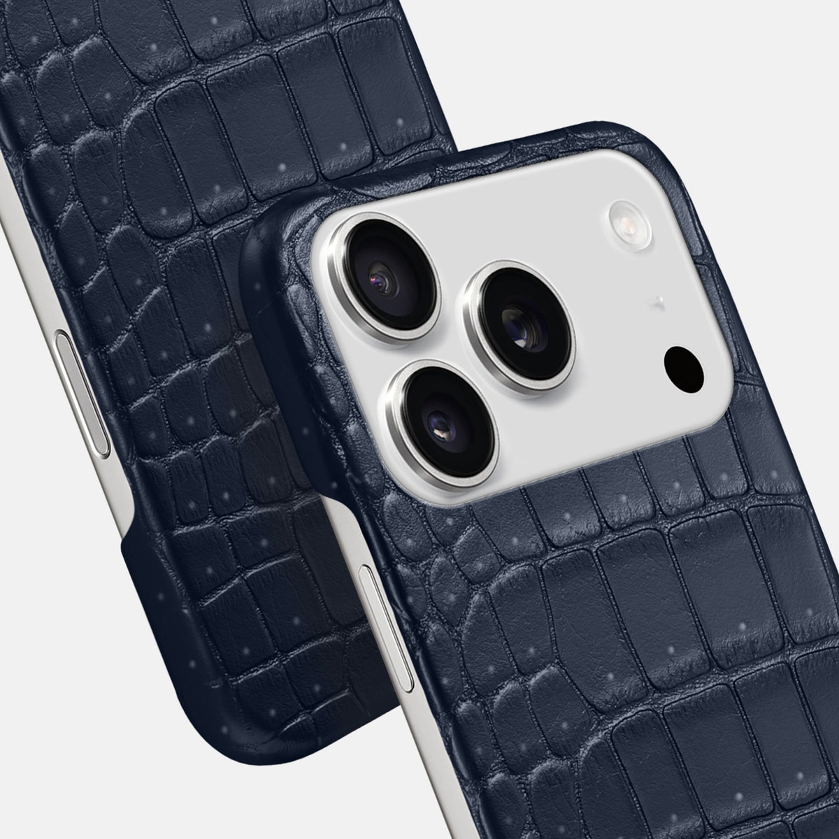 Slim Case For iPhone 18 Pro In Porosus Crocodile -6 | Deep-Blue-Sea