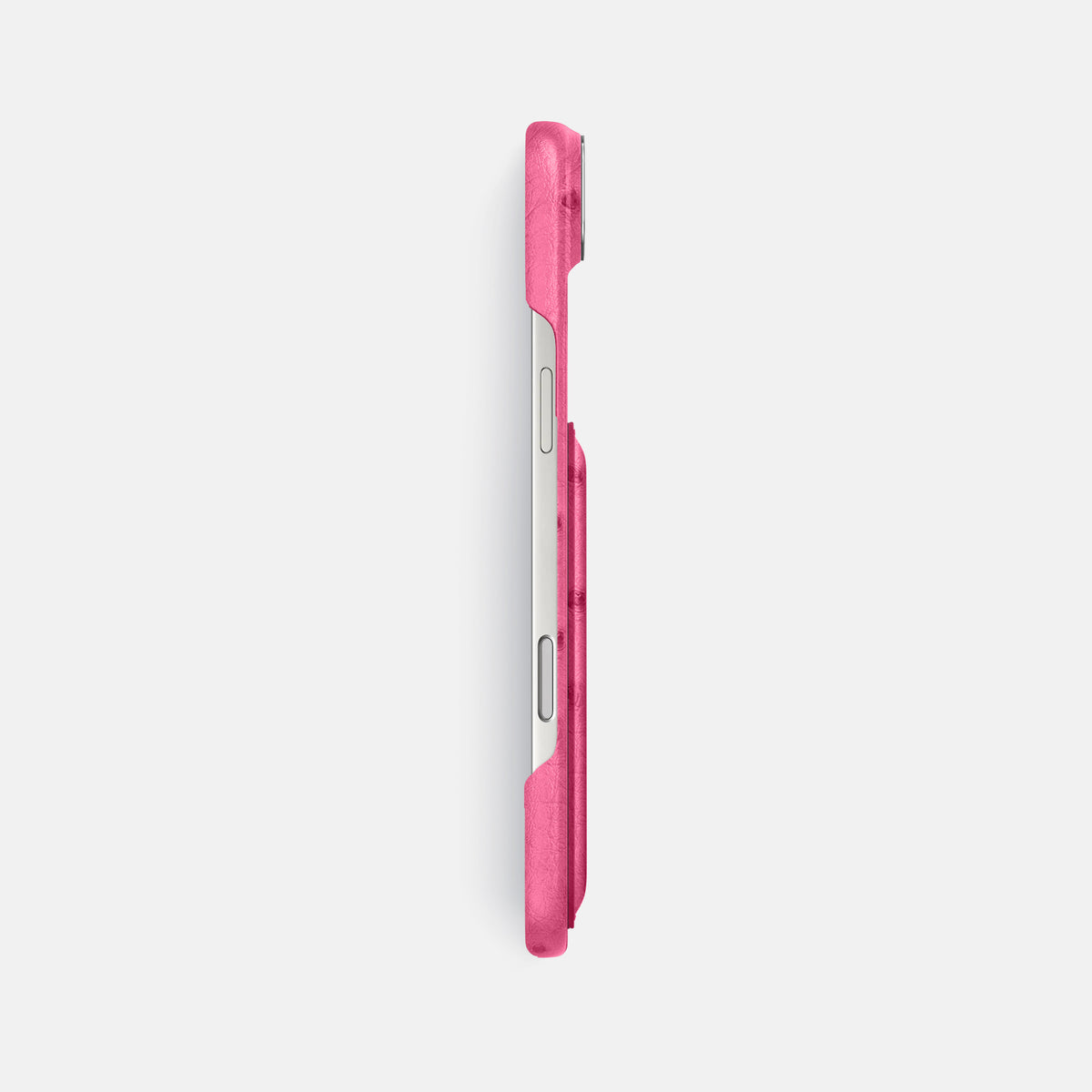 Double Card Case For iPhone 17 Air In Ostrich -3 | Pink-Steel