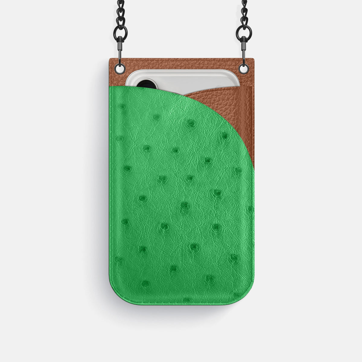Crossbody Bag For iPhone 18 Pro In Ostrich -1 | Kentucky-Green-Black