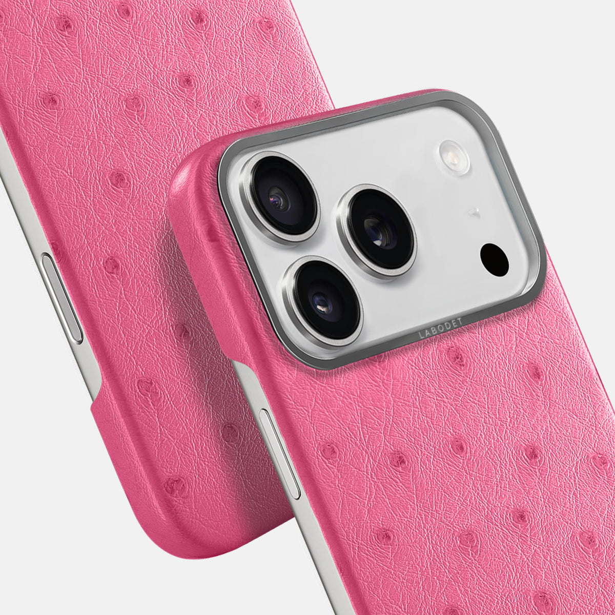 Classic Case For iPhone 17 Pro In Ostrich -6 | Pink-Steel
