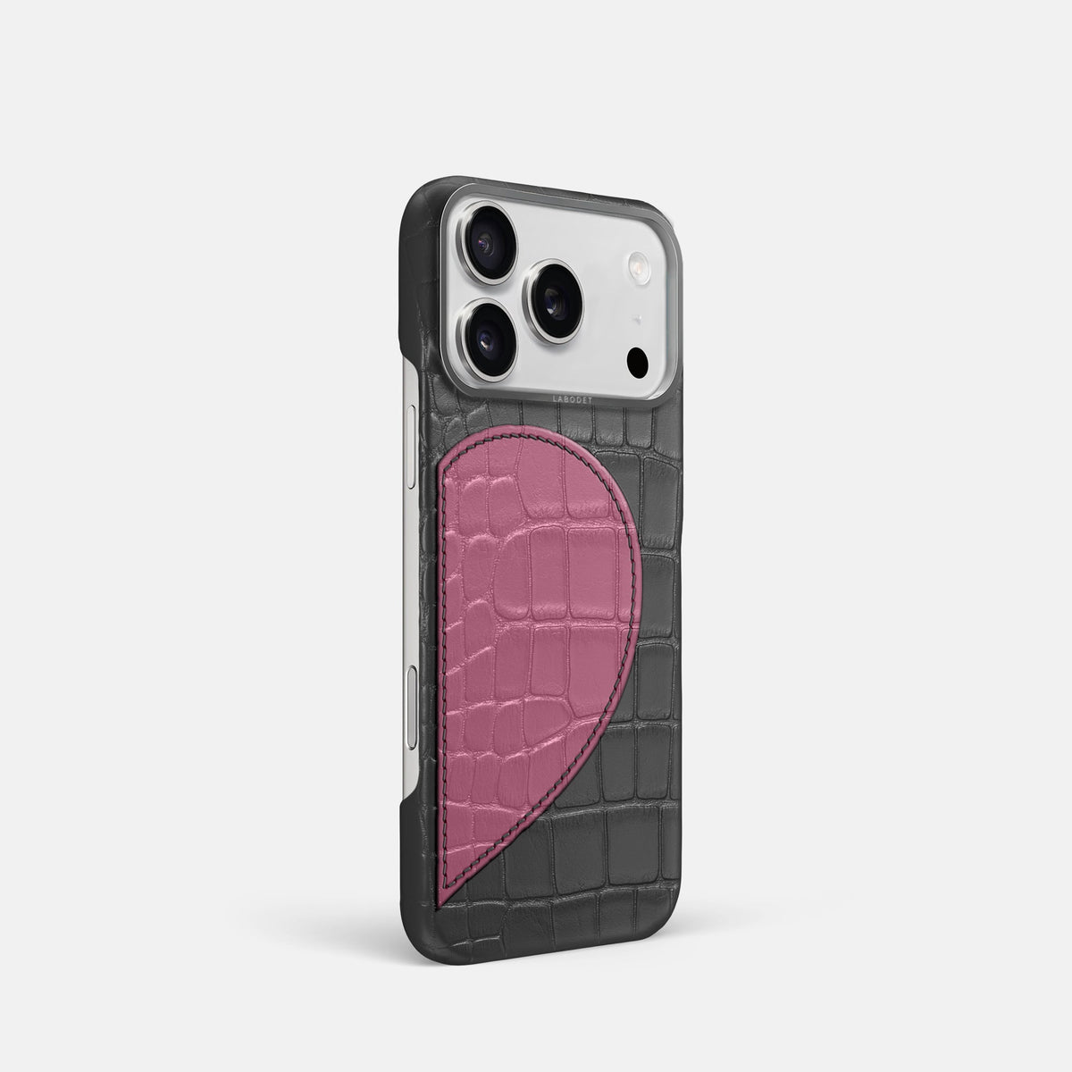 Classic Case With Half Heart - Right For iPhone 18 Pro In Alligator -2 | Grey-Steel
