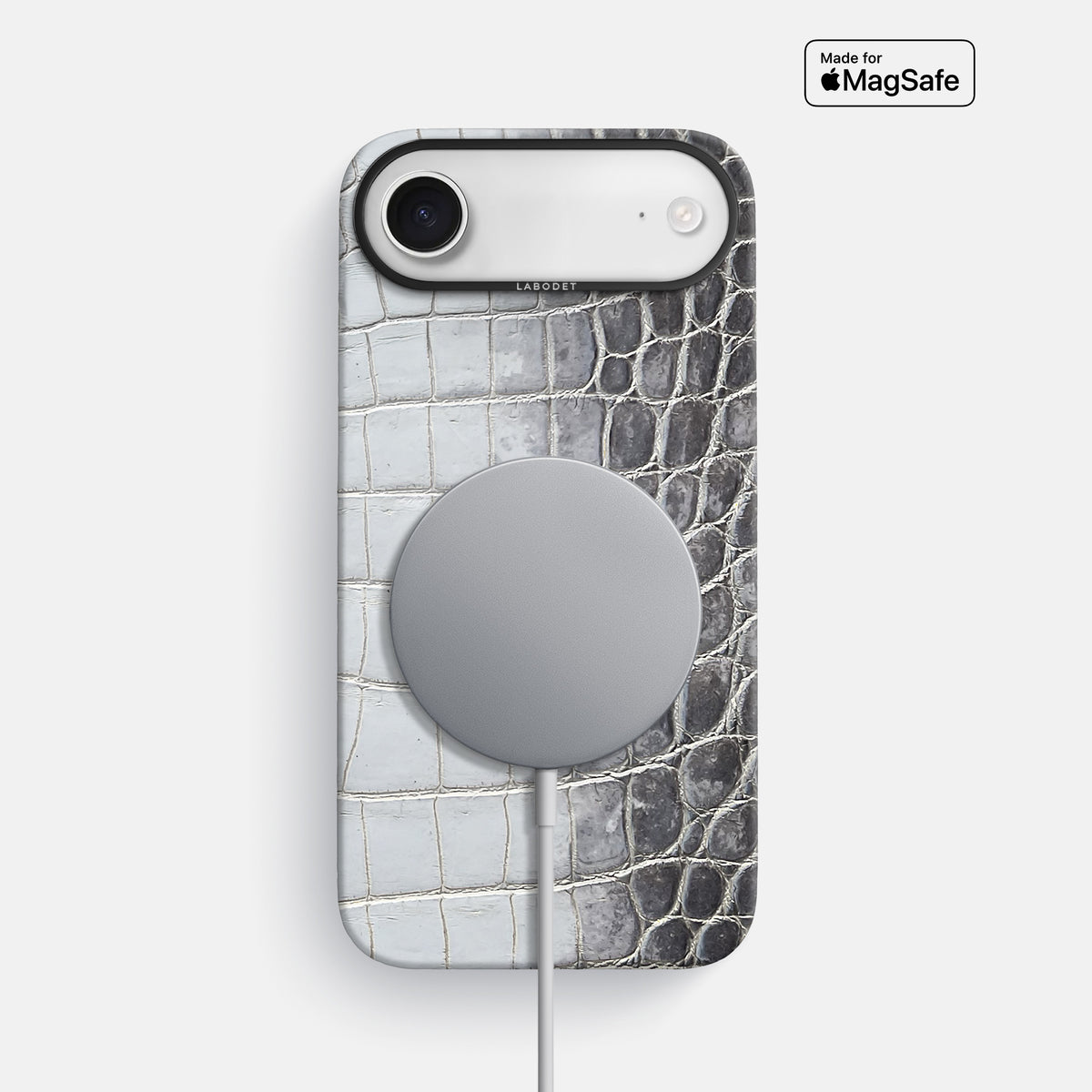 Classic Case For iPhone 17 Air In Himalayan Crocodile -4 | Silver-Black