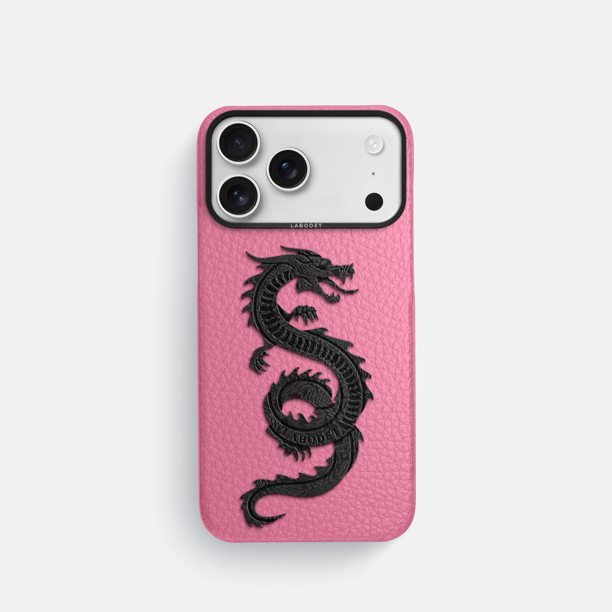 Classic Case With Carbon Dragon For iPhone 17 Pro In Calf -1 | Pink-Black