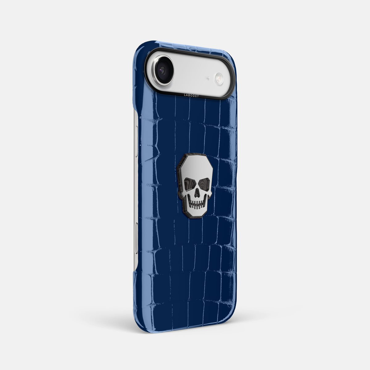 Classic Case With Titanium Skull For iPhone 17 Air In Shiny Alligator -2 | Mediterranean-Black