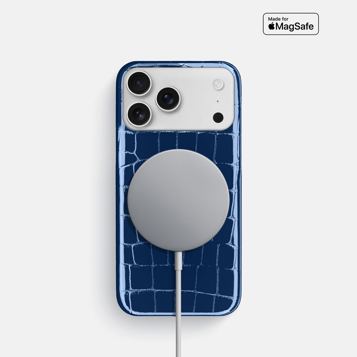 Slim Case For iPhone 17 Pro In Shiny Alligator -5 | Mediterranean