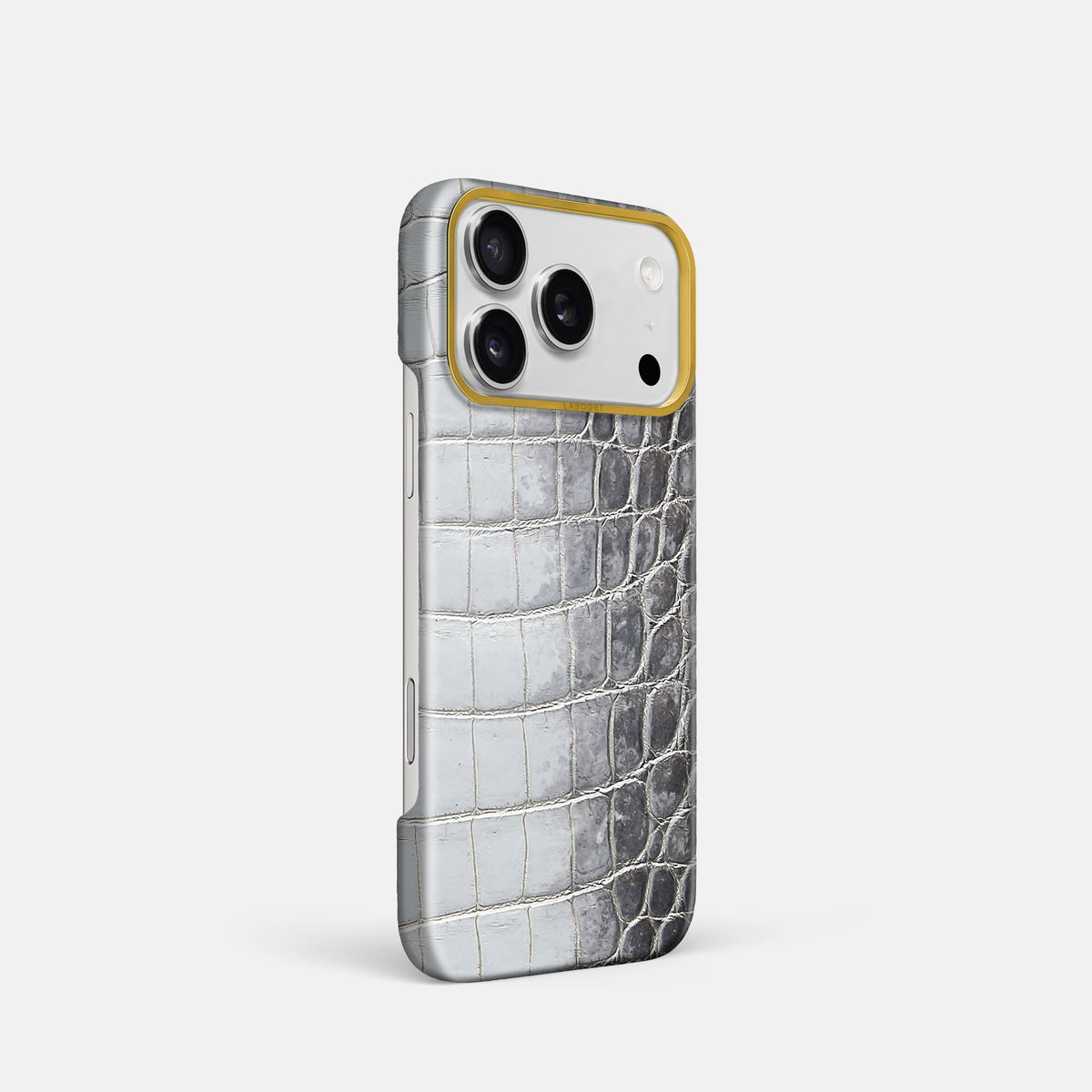 Classic Case For iPhone 18 Pro In Himalayan Crocodile -2 | Silver-Gold