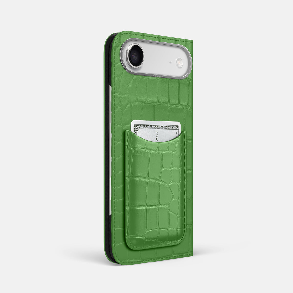 Folio Case with Card For iPhone 17 Air In Alligator -1 | Apple-Green-Steel