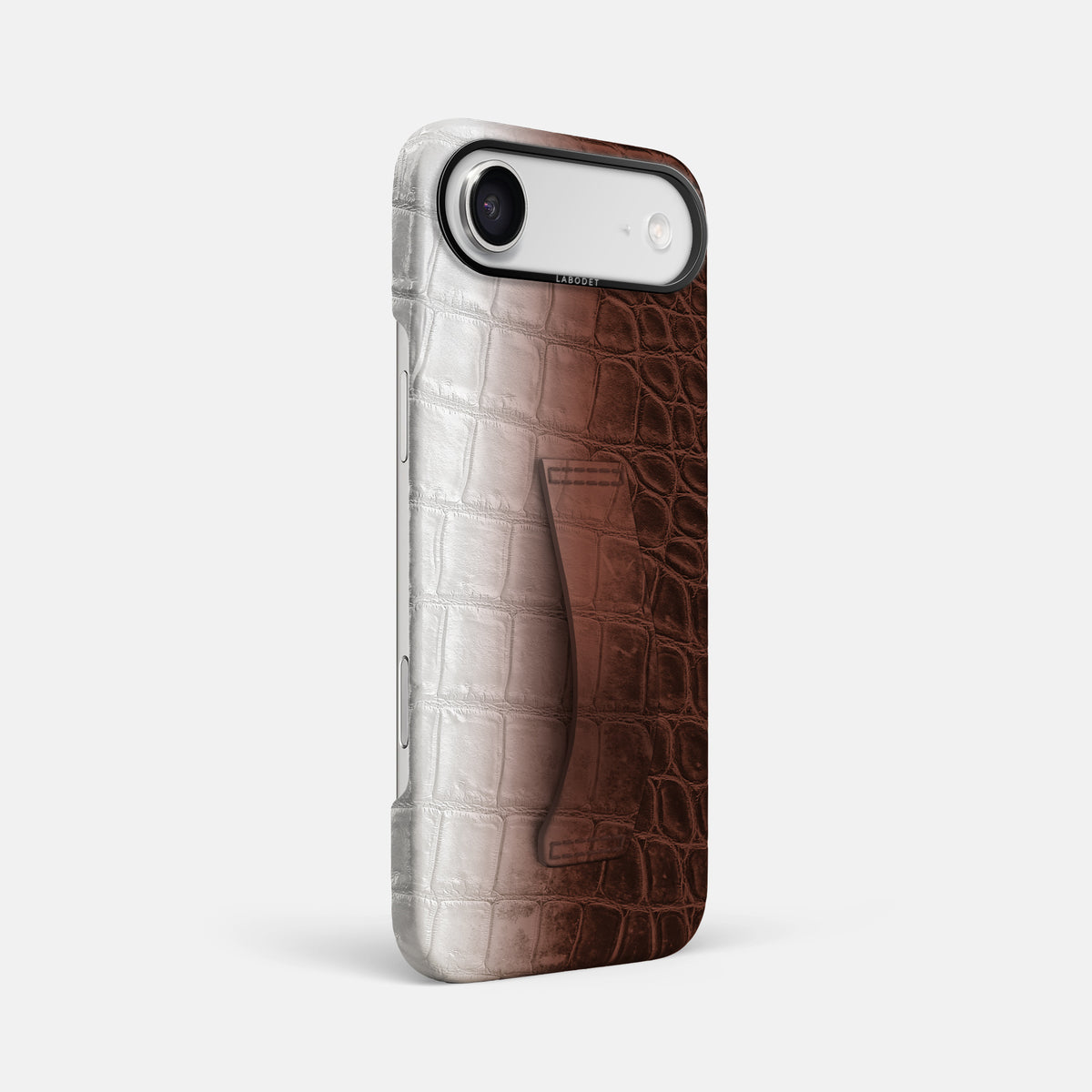 Finger Case For iPhone 17 Air In Himalayan Crocodile -2 | Dark-Brown-Black