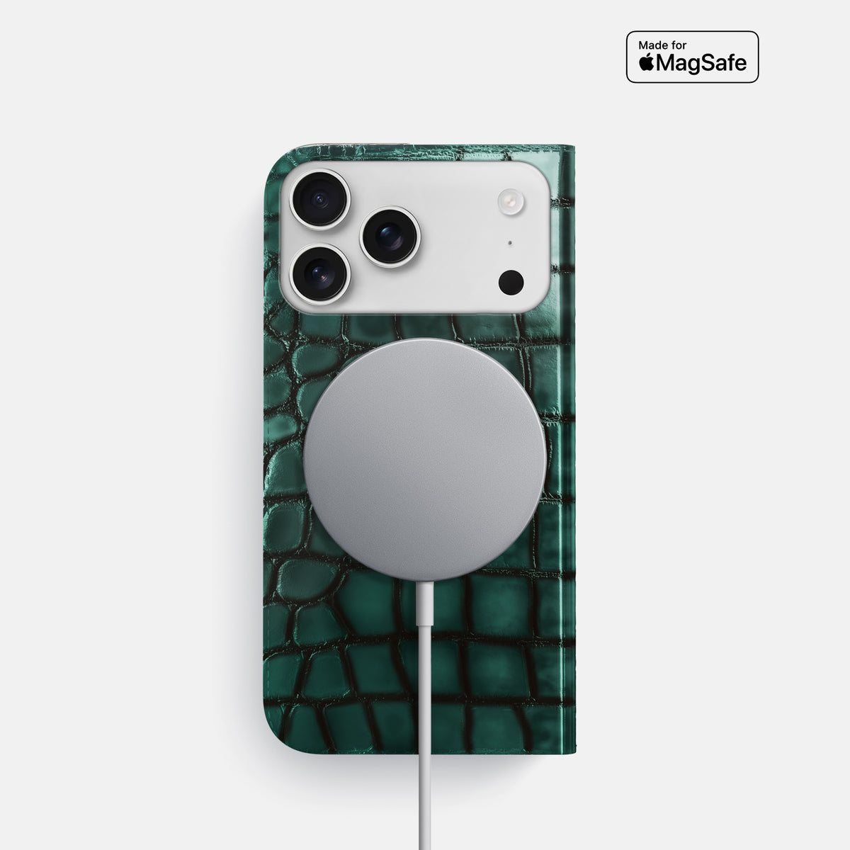 Folio Slim Case For iPhone 17 Pro In Patina Alligator -3 | Green