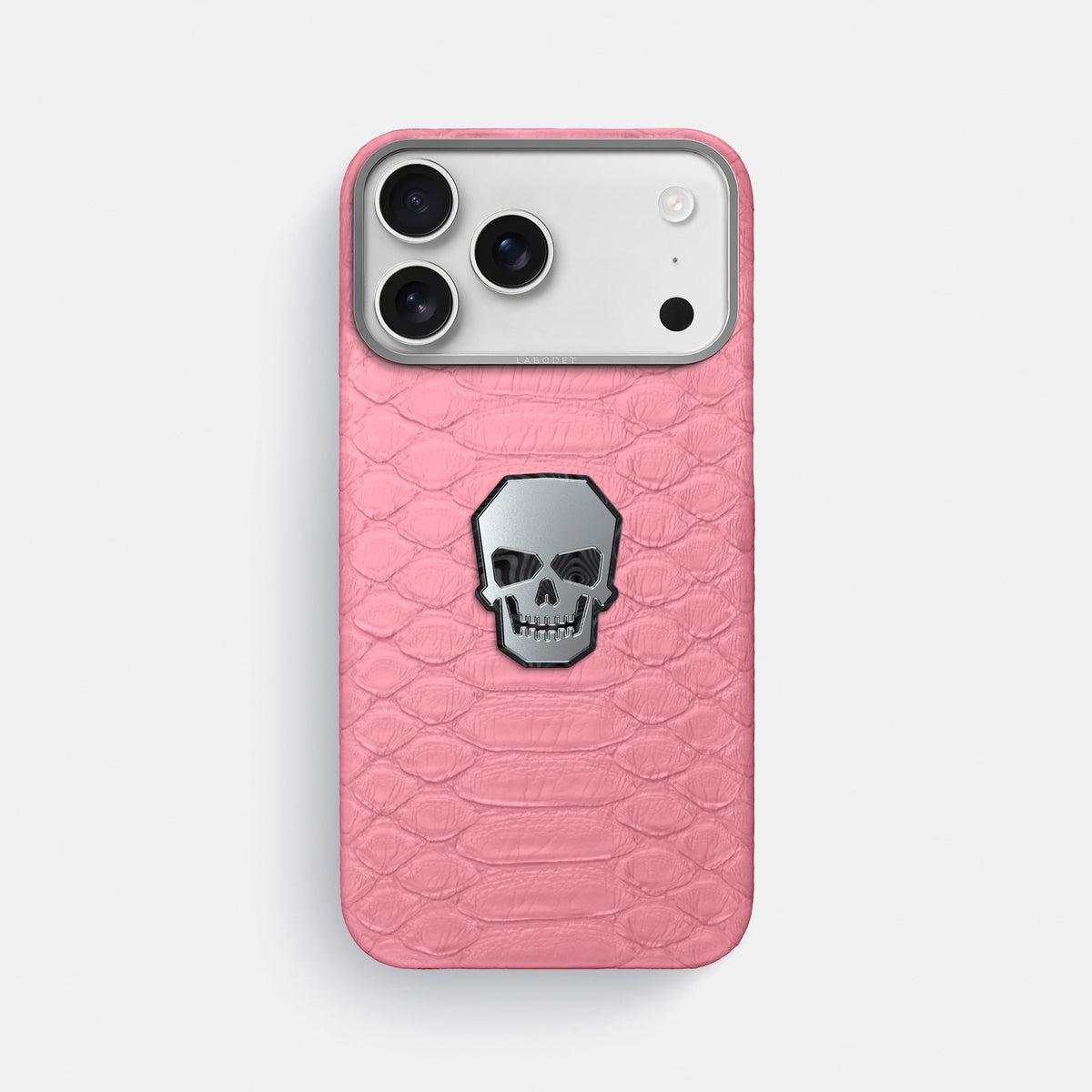 Classic Case With Titanium Skull For iPhone 18 Pro Max In Python -1 | Pink-Steel