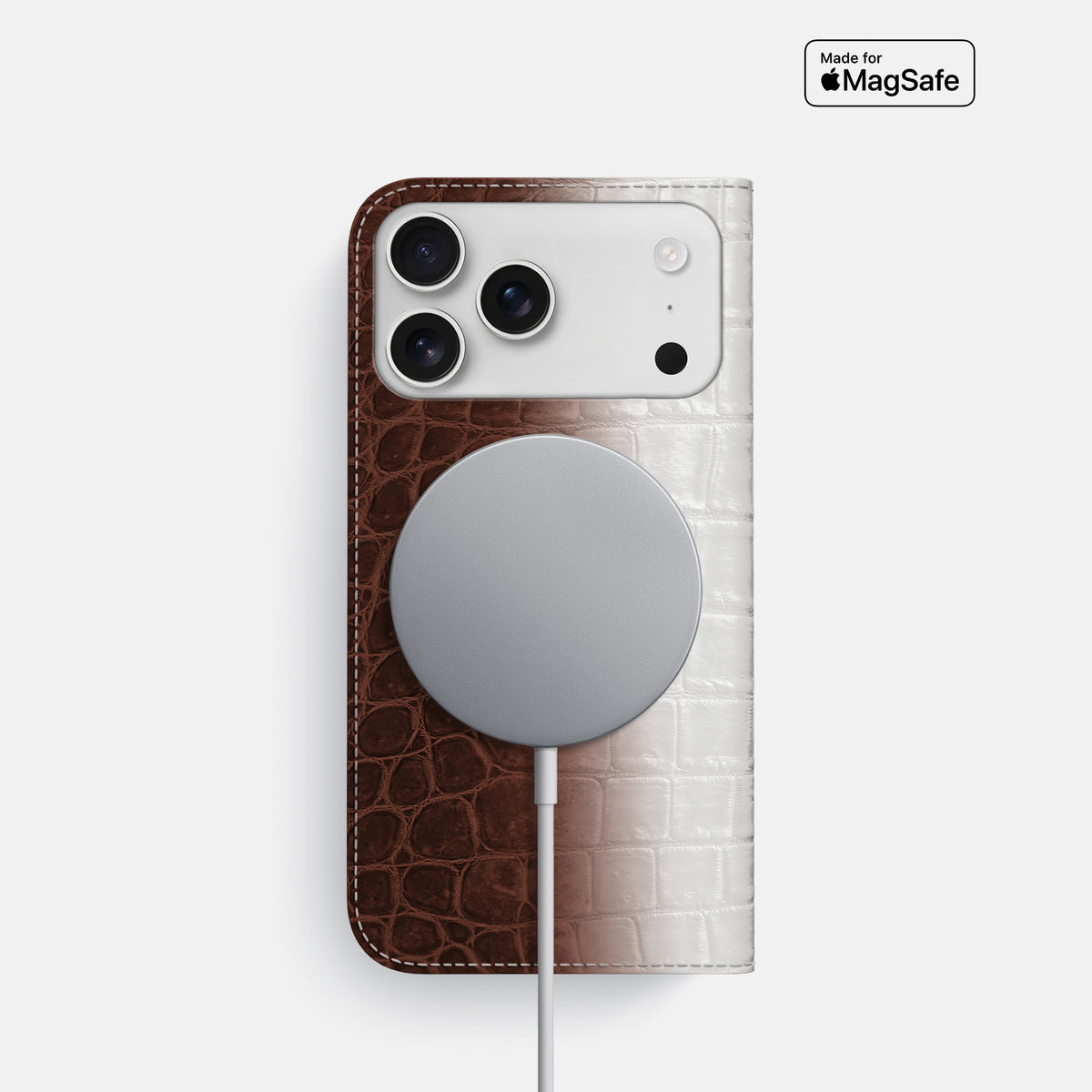 Folio Slim Case For iPhone 17 Pro In Himalayan Crocodile -3 | Dark-Brown