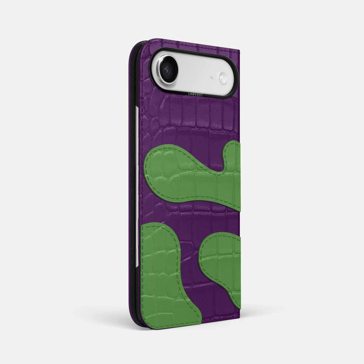 Camouflage Folio For iPhone 17 Air In Alligator -1 | Purple-Black