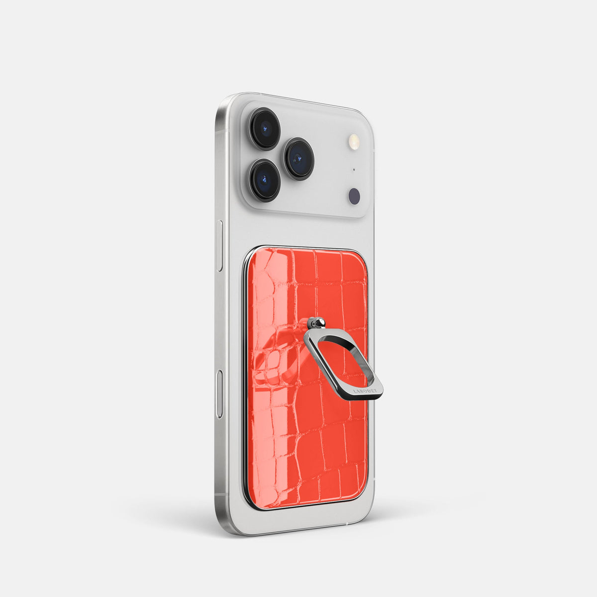 MagSafe Ring For iPhone 18 Pro In Shiny Alligator -1 | Coral-Orange-Steel