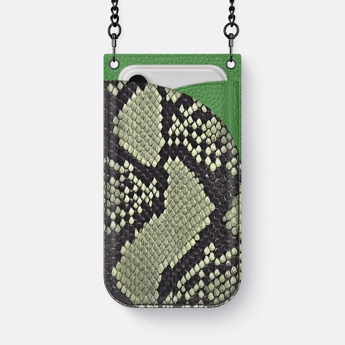 Crossbody Bag For iPhone 18 Pro Max In Deluxe Python -1 | Army-Green-Black