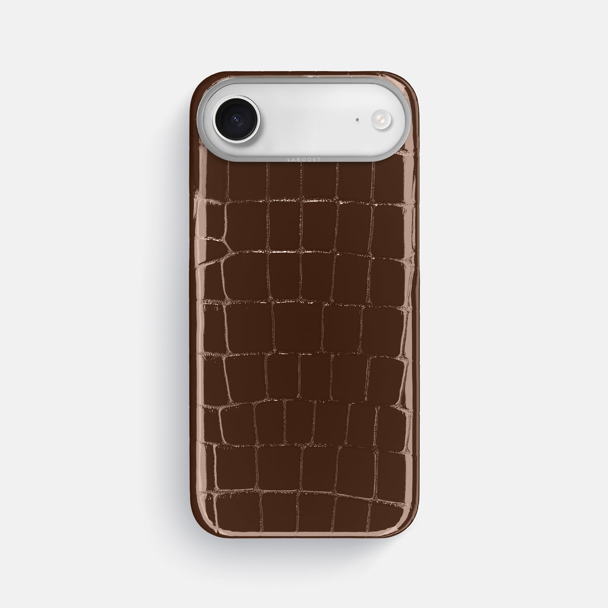 Classic Case For iPhone 17 Air In Shiny Alligator -1 | Brown-Steel