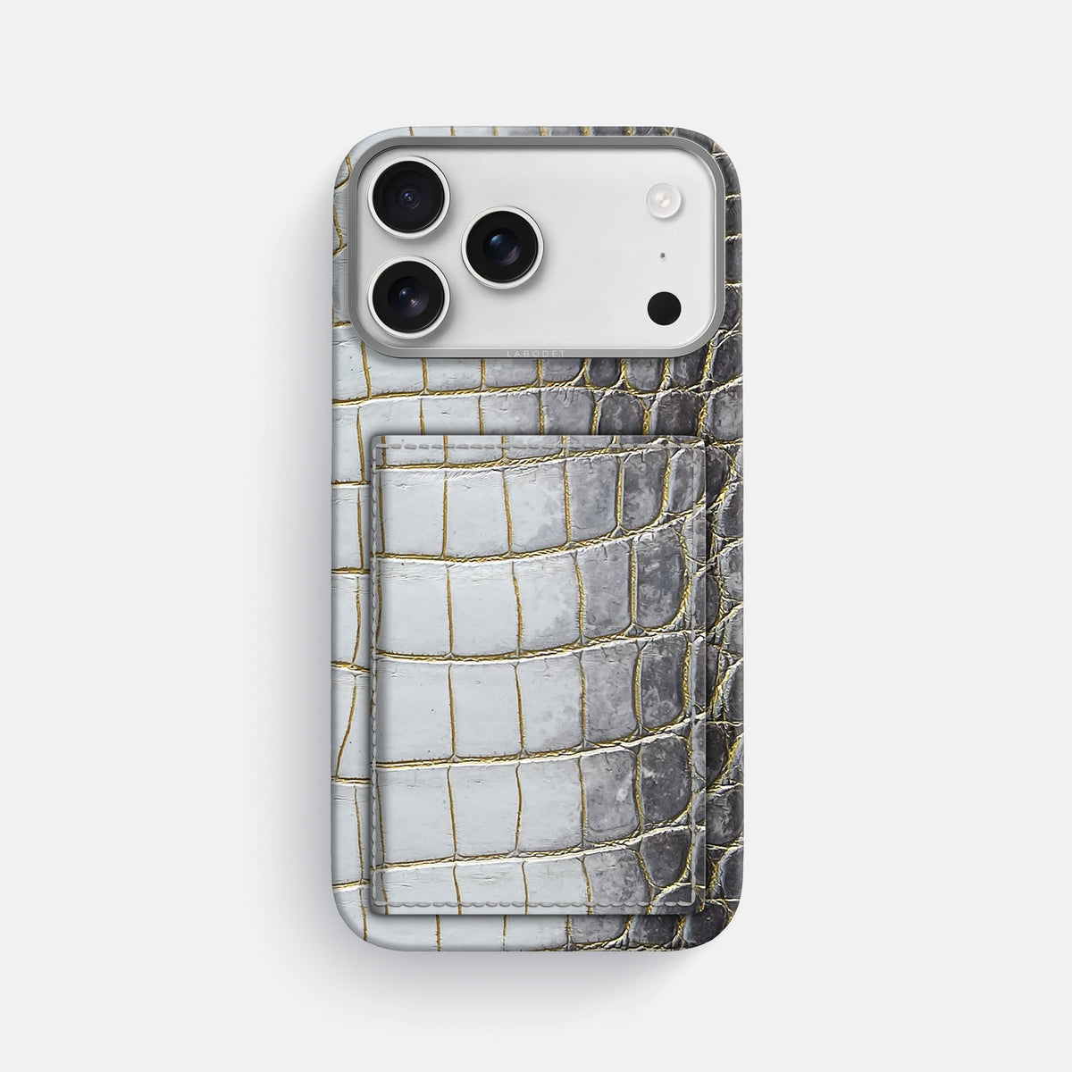 Bi-Fold Case For iPhone 18 Pro Max In Himalayan Crocodile -1 | Gold-Steel
