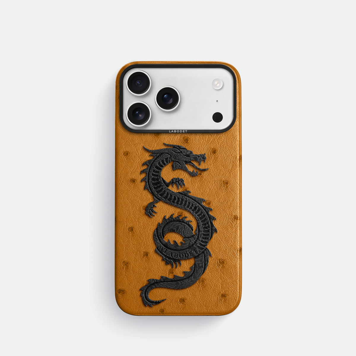 Classic Case With Carbon Dragon For iPhone 17 Pro In Ostrich -1 | Chestnut-Black
