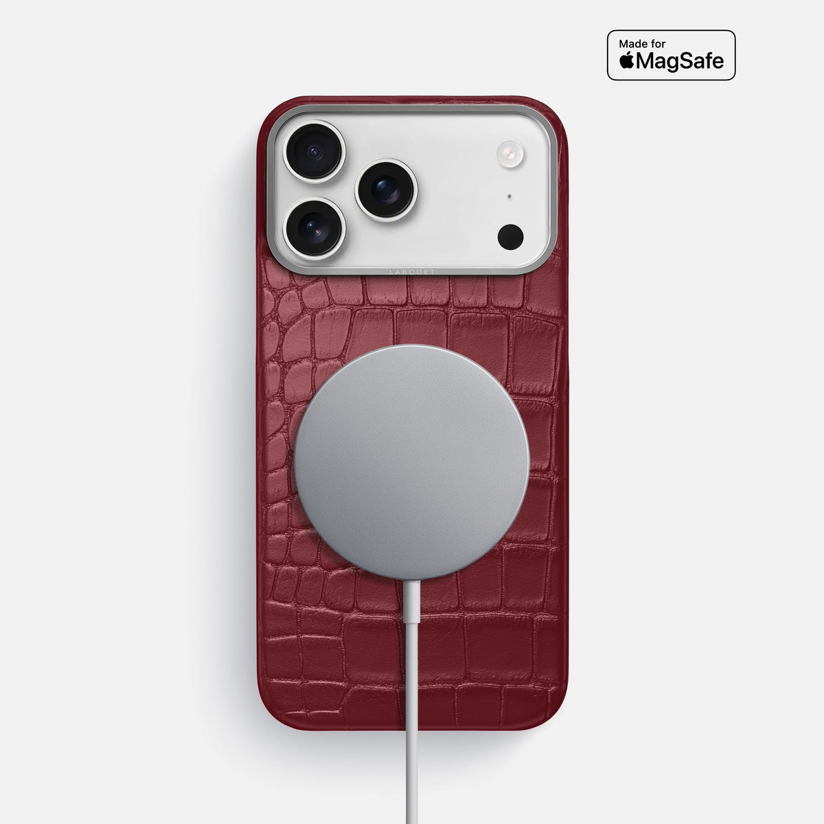 Classic Case For iPhone 18 Pro Max In Alligator -5 | Burgundy-Steel