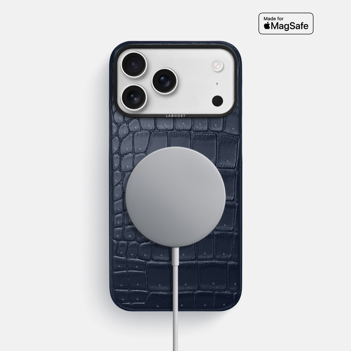 Classic Case For iPhone 17 Pro Max In Porosus Crocodile -5 | Deep-Blue-Sea-Black