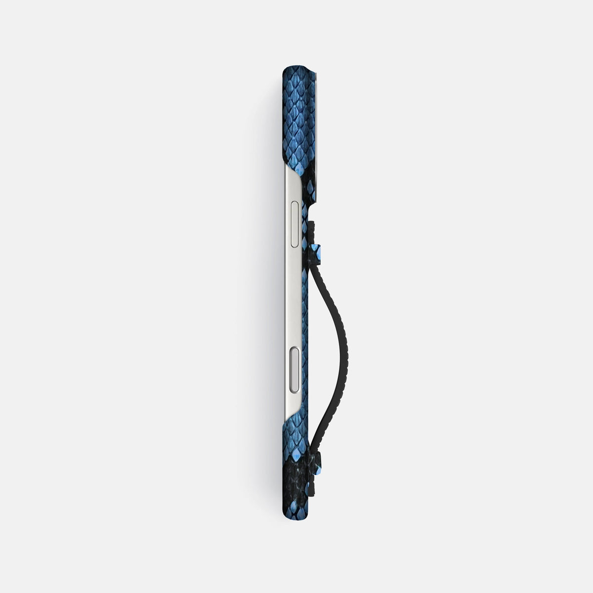 Center Handle For iPhone 18 Pro Max In Deluxe Python -2 | Blue-Jeans-Steel