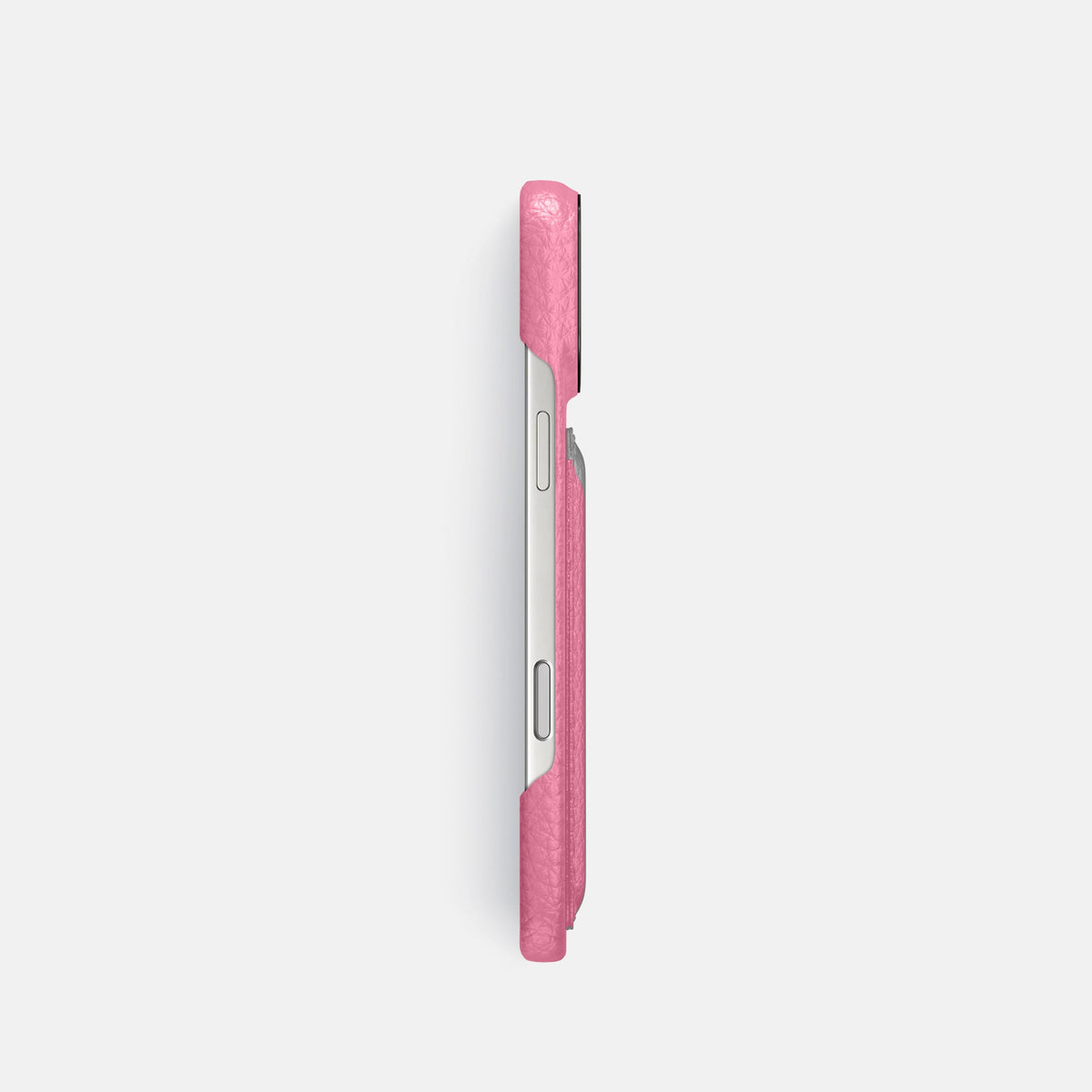 Double Card Case For iPhone 18 Pro In Calf -3 | Pink-Black