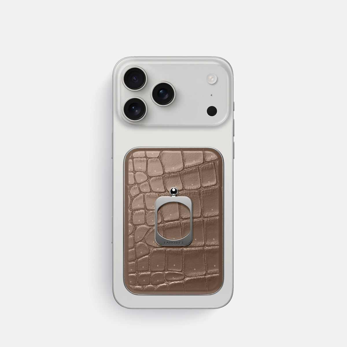 MagSafe Ring For iPhone 17 Pro In Porosus Crocodile -2 | Fur-Brown-Steel