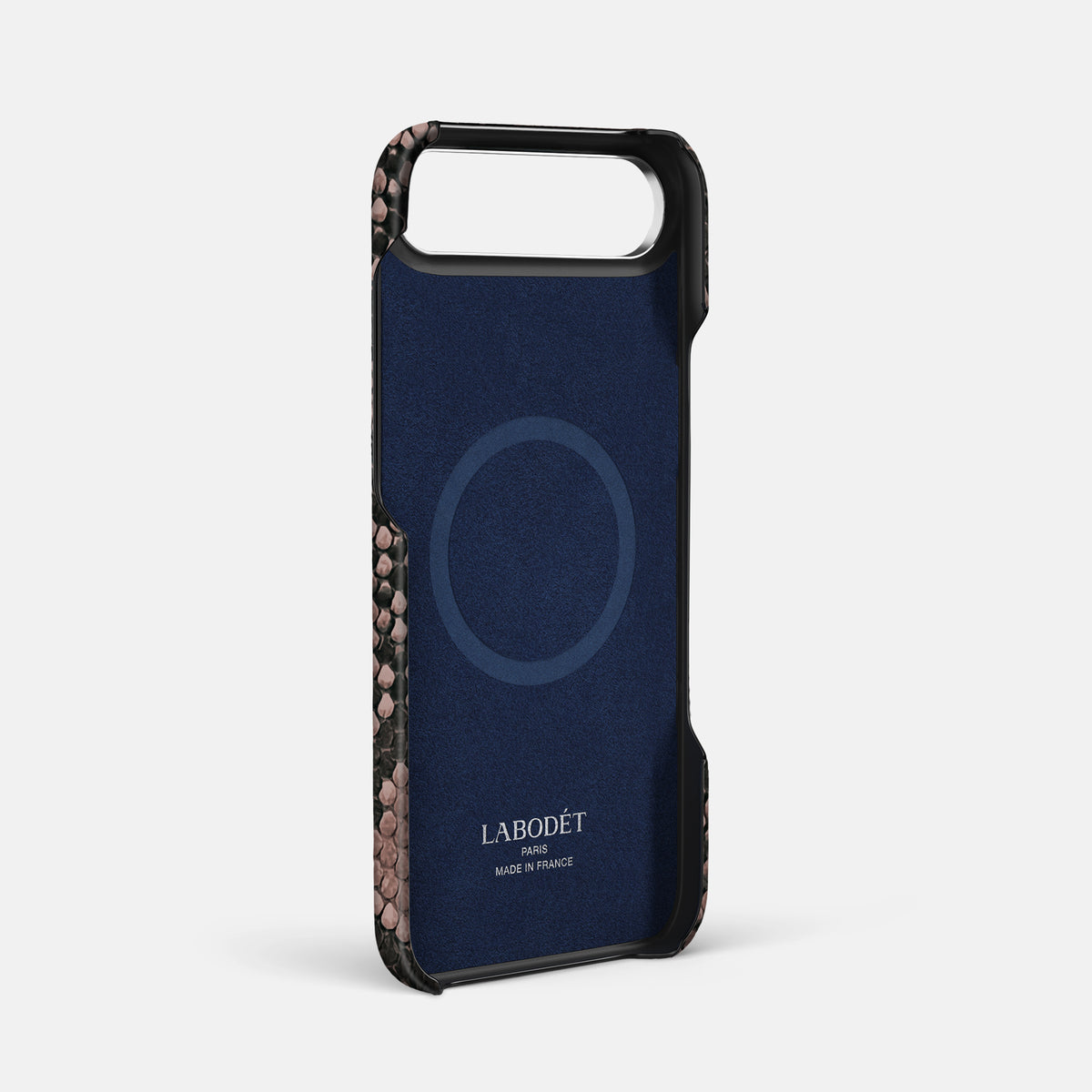 Center Handle For iPhone 17 Air In Deluxe Python -3 | Mahogany-Brown-Steel