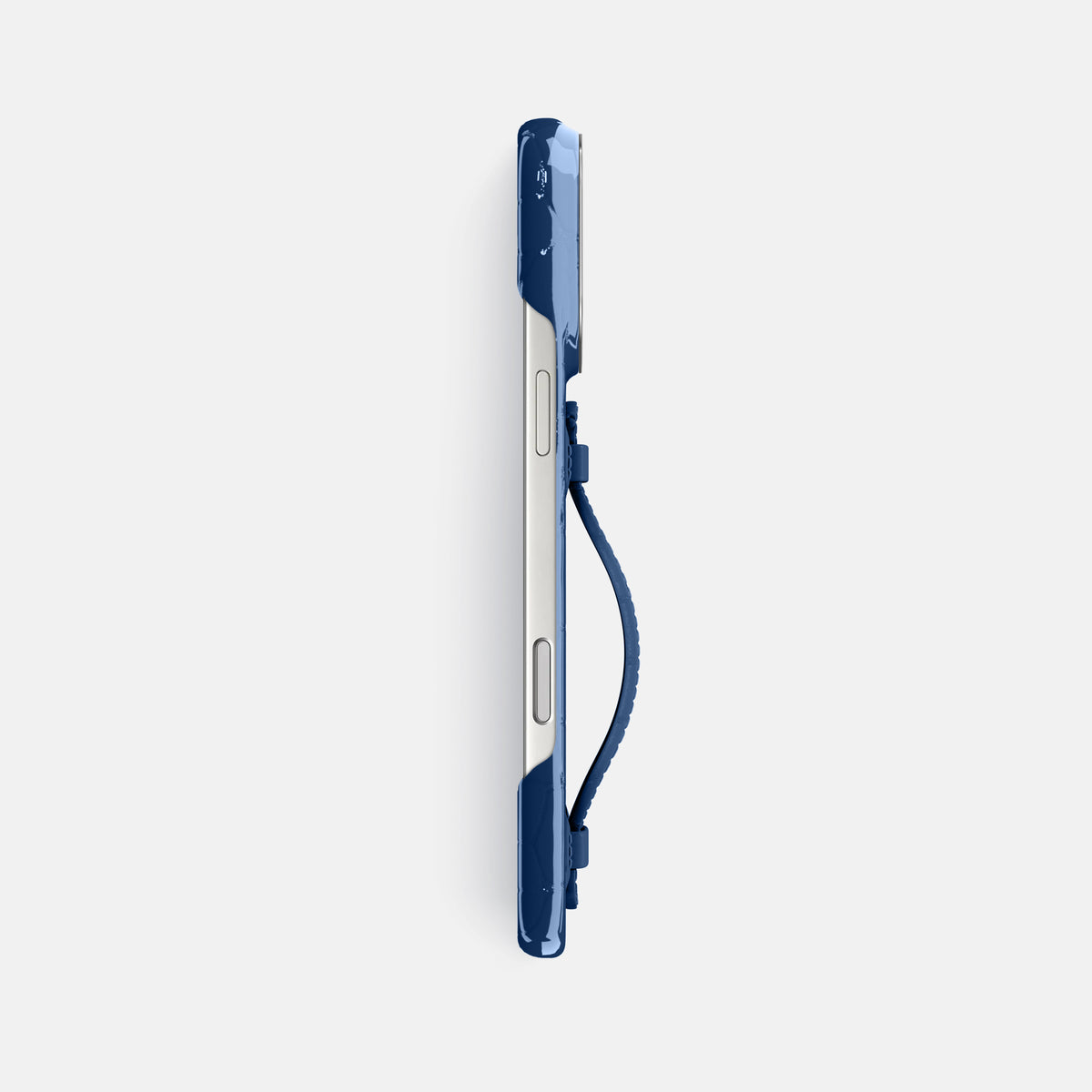 Center Handle For iPhone 17 Pro Max In Shiny Alligator -2 | Mediterranean-Steel