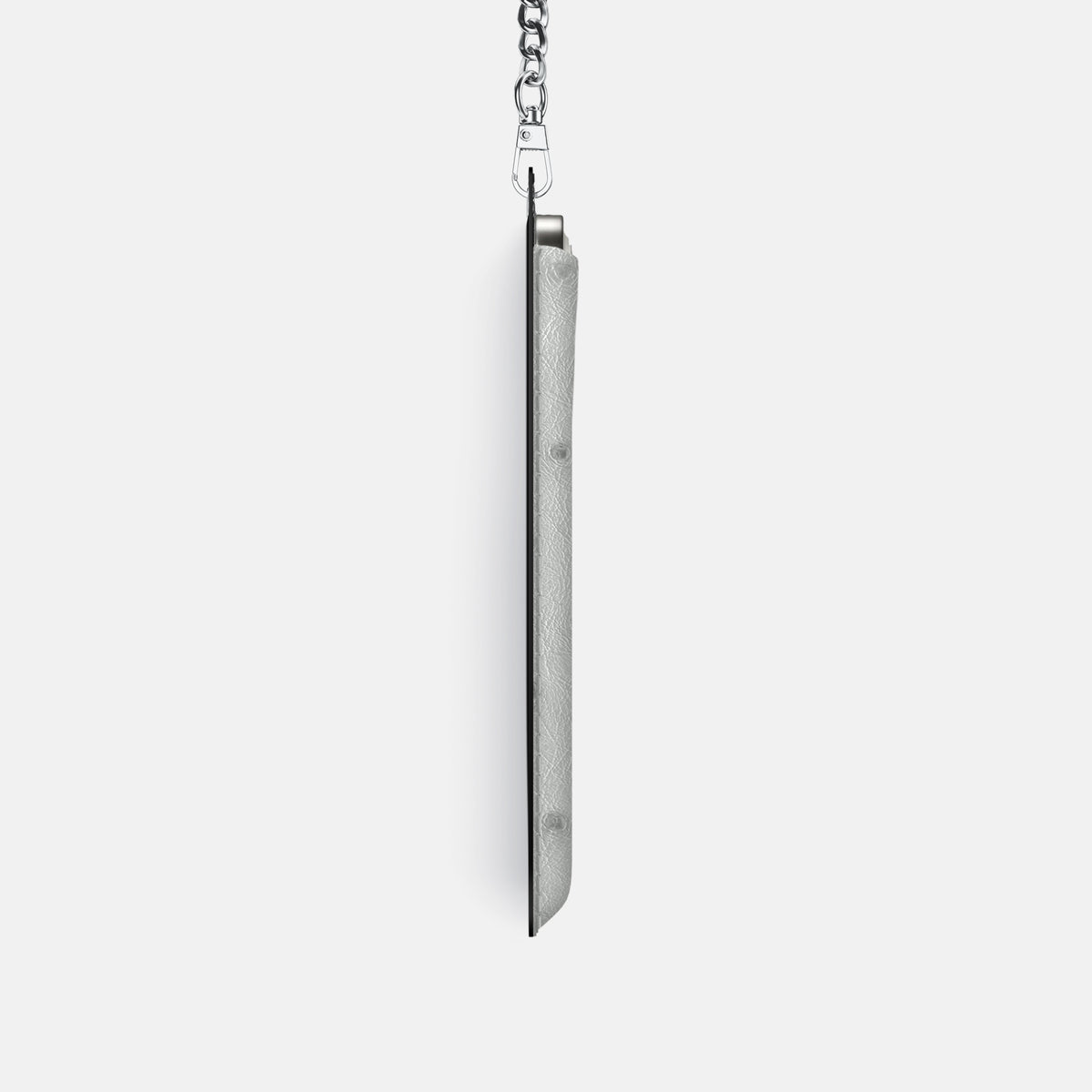 Crossbody Bag For iPhone 17 Pro In Ostrich -4 | White-Steel