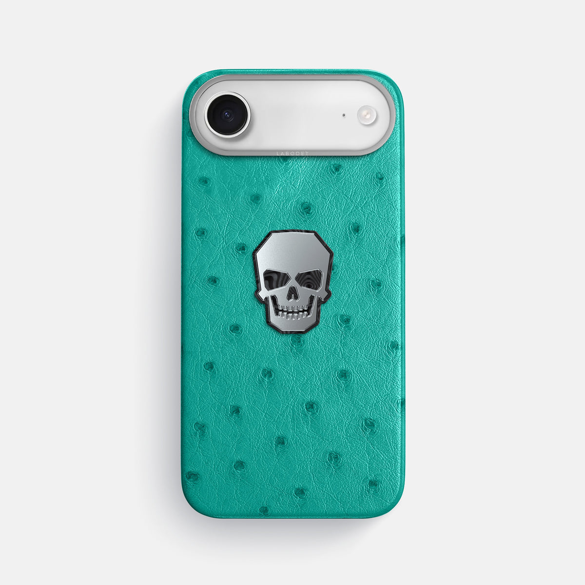 Classic Case With Titanium Skull For iPhone 17 Air In Ostrich -1 | Turquoise-Steel