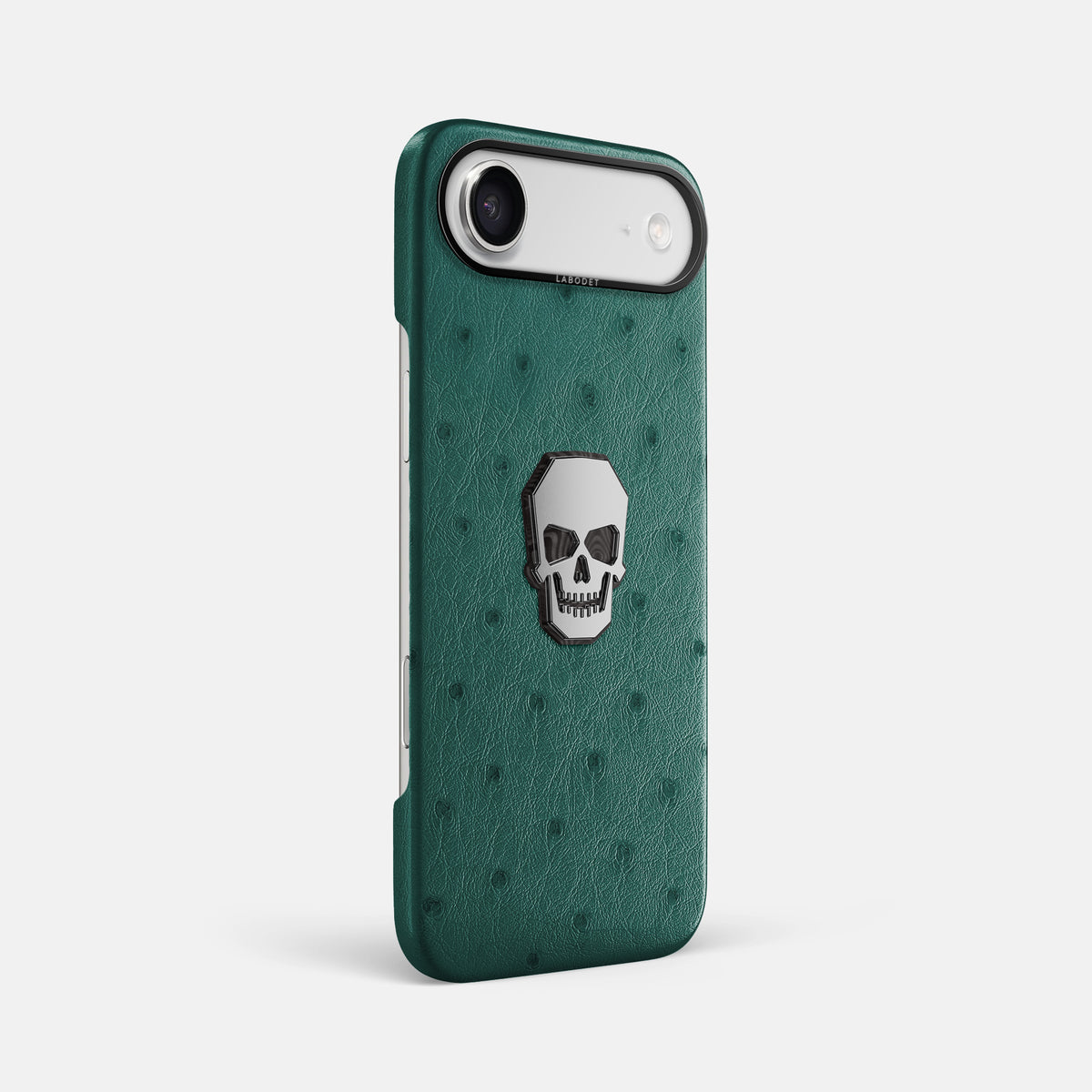 Classic Case With Titanium Skull For iPhone 17 Air In Ostrich -2 | Forest-Green-Black