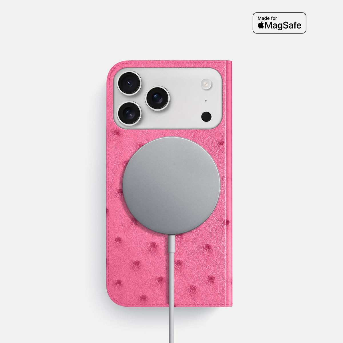 Folio Slim Case For iPhone 18 Pro In Ostrich -3 | Pink