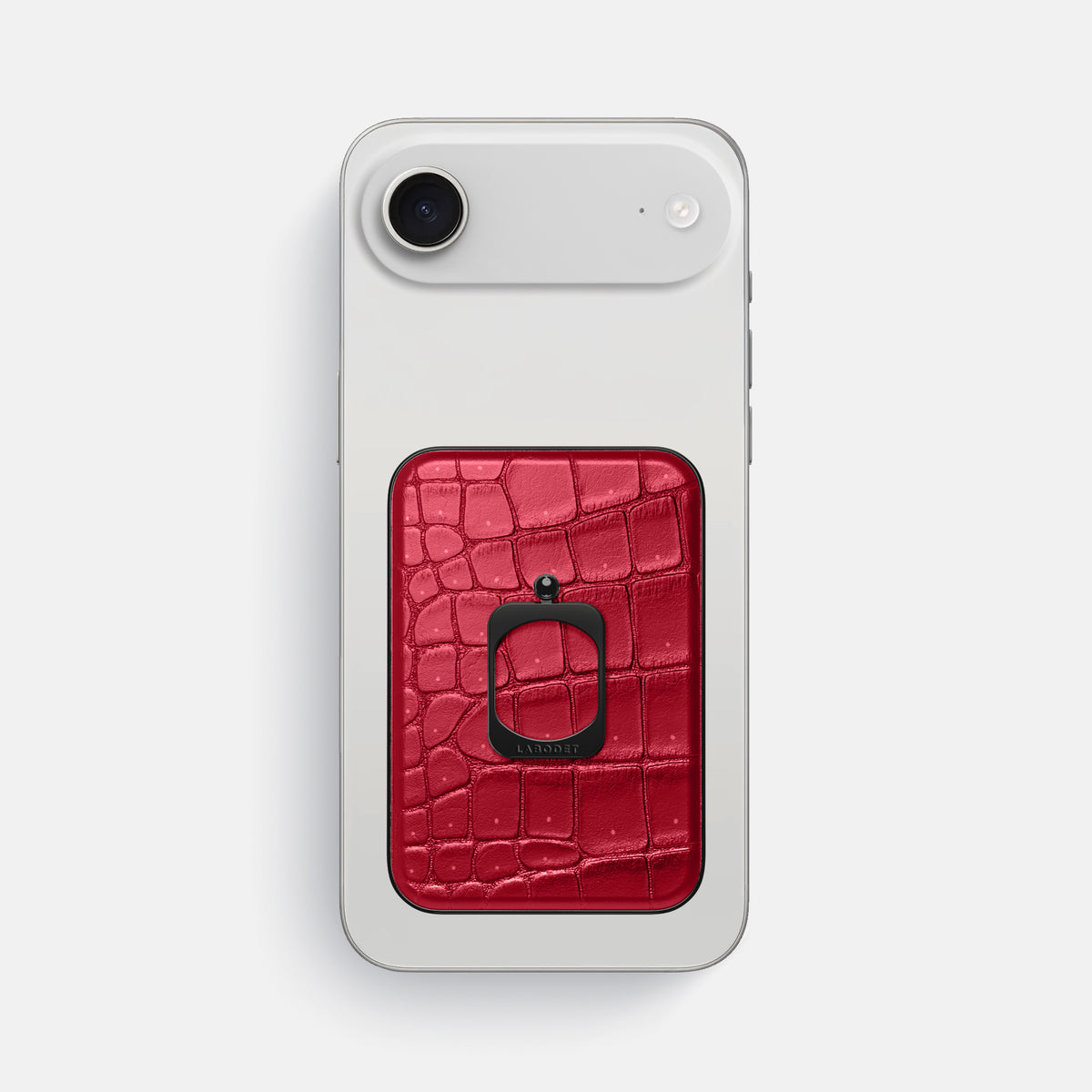 MagSafe Ring For iPhone 17 Air In Porosus Crocodile -2 | Burgundy-Black