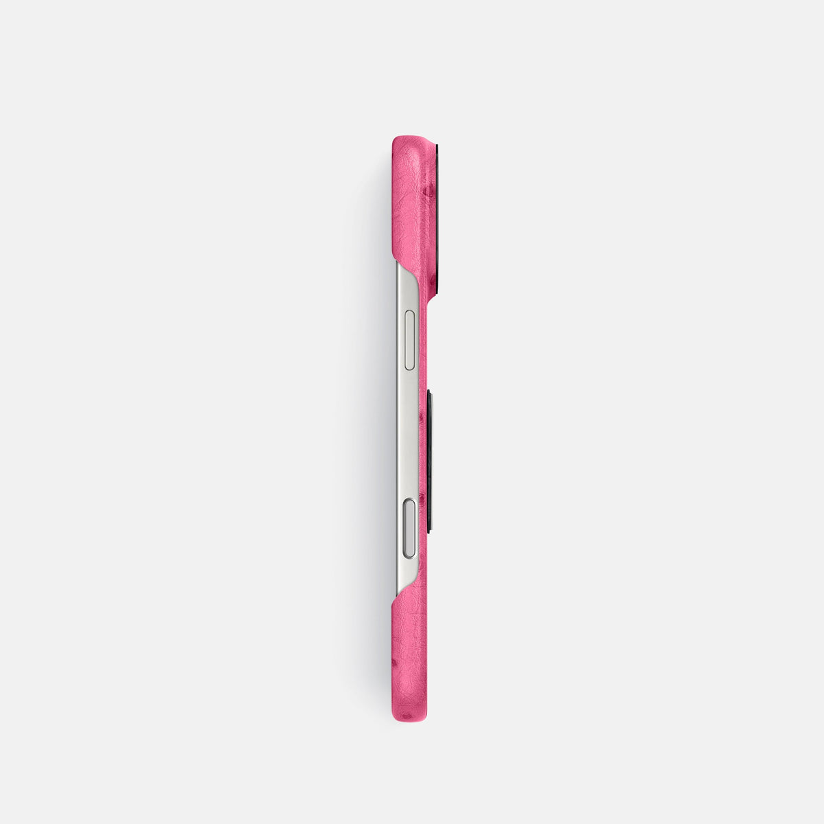 Classic Case With Titanium Skull For iPhone 18 Pro In Ostrich -3 | Pink-Black