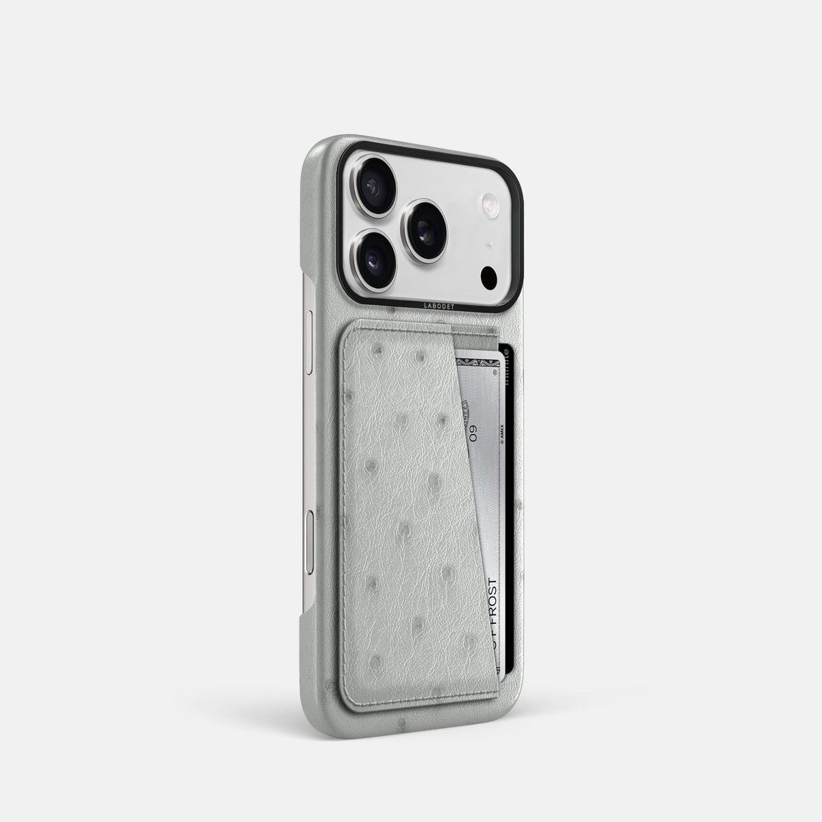 Double Card Case For iPhone 18 Pro In Ostrich -2 | White-Black