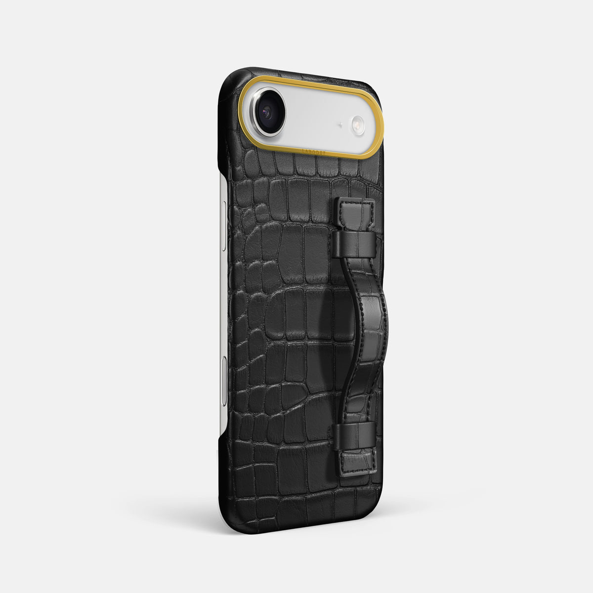 Handle Case For iPhone 17 Air In Alligator -2 | Black-Gold