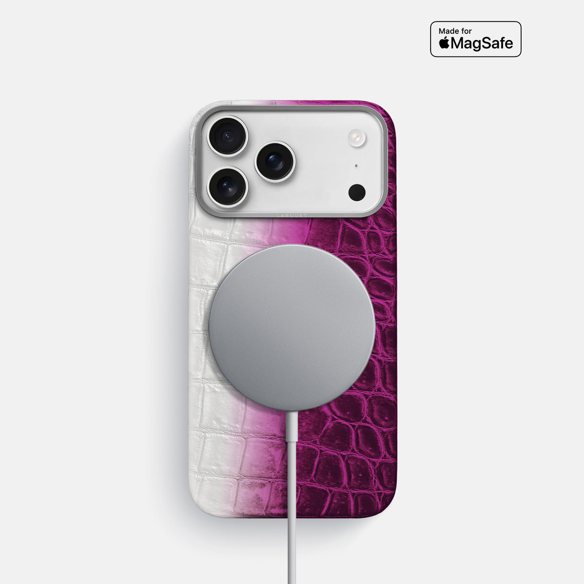 Classic Case For iPhone 17 Pro In Himalayan Crocodile -4 | Fuchsia-Steel