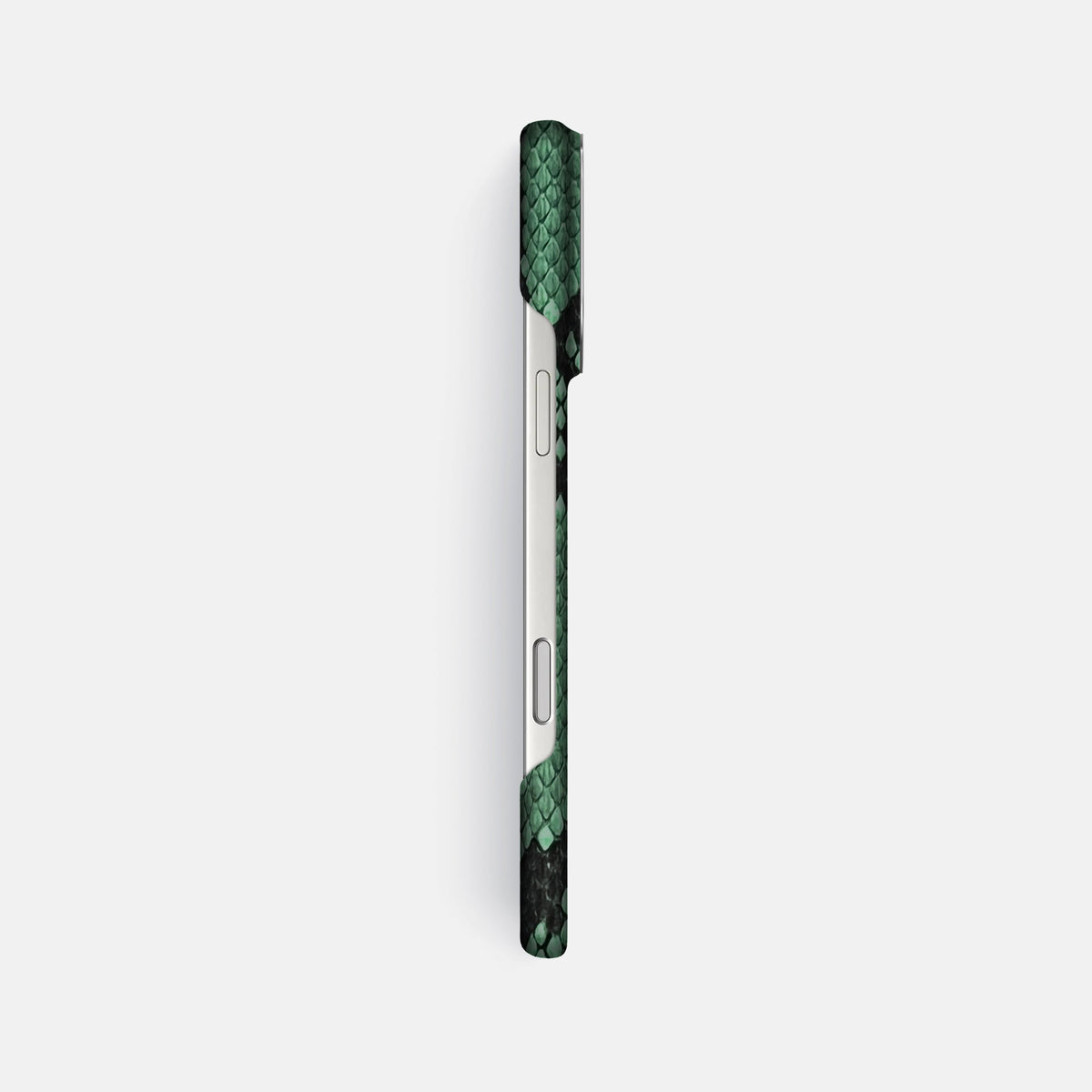 Classic Case For iPhone 18 Pro Max In Deluxe Python -3 | Forest-Green-Steel