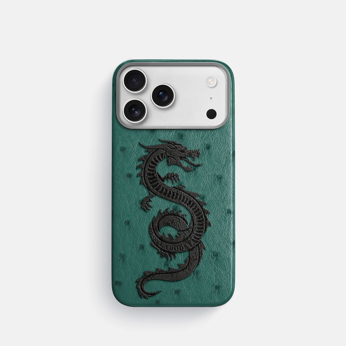Classic Case With Carbon Dragon For iPhone 18 Pro In Ostrich -1 | Forest-Green-Steel
