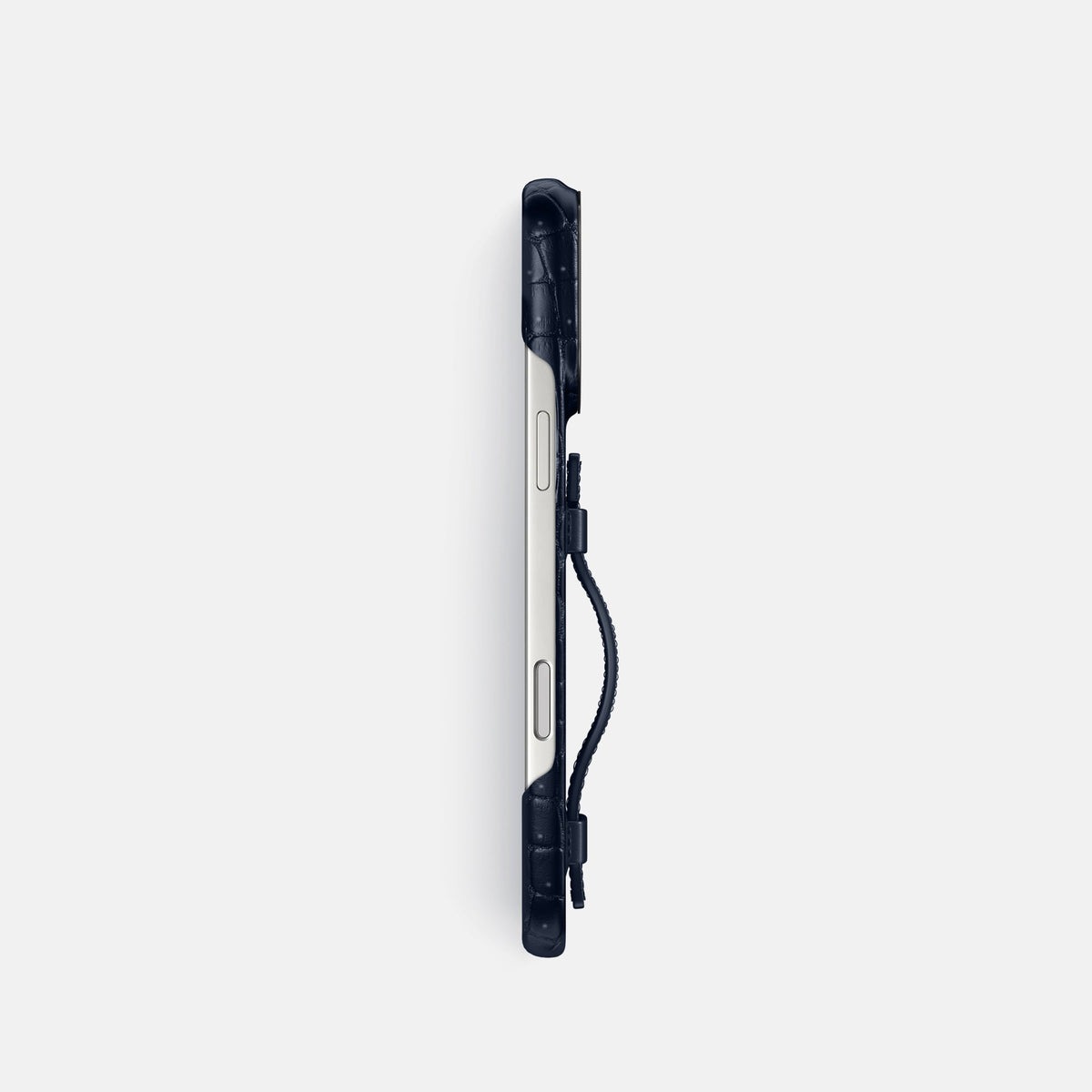 Handle Case For iPhone 18 Pro In Porosus Crocodile -3 | Deep-Blue-Sea-Black
