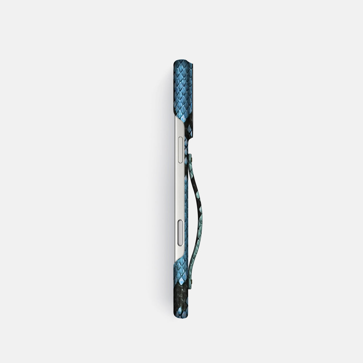 Finger Case For iPhone 18 Pro In Deluxe Python -3 | Pacific-Blue-Black