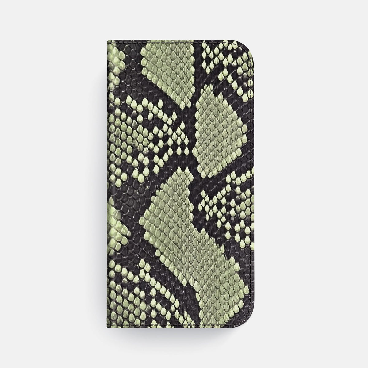 Folio Case For iPhone 18 Pro Max In Deluxe Python -4 | Army-Green-Steel