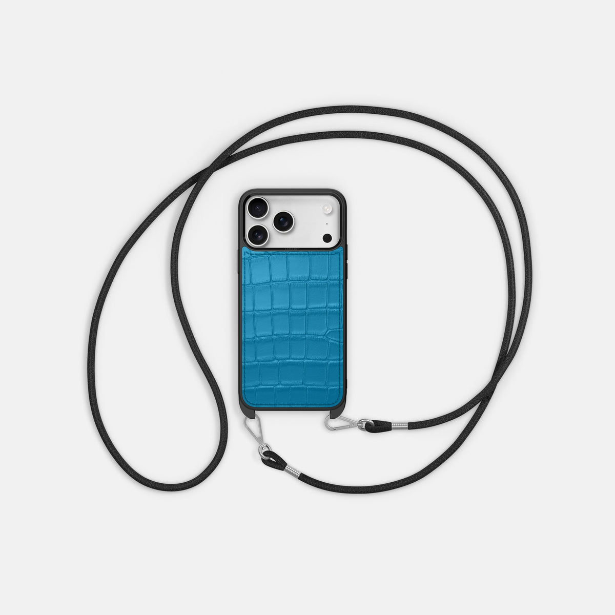 Crossbody Sport Case For iPhone 18 Pro In Alligator -5 | Curaçao-Blue