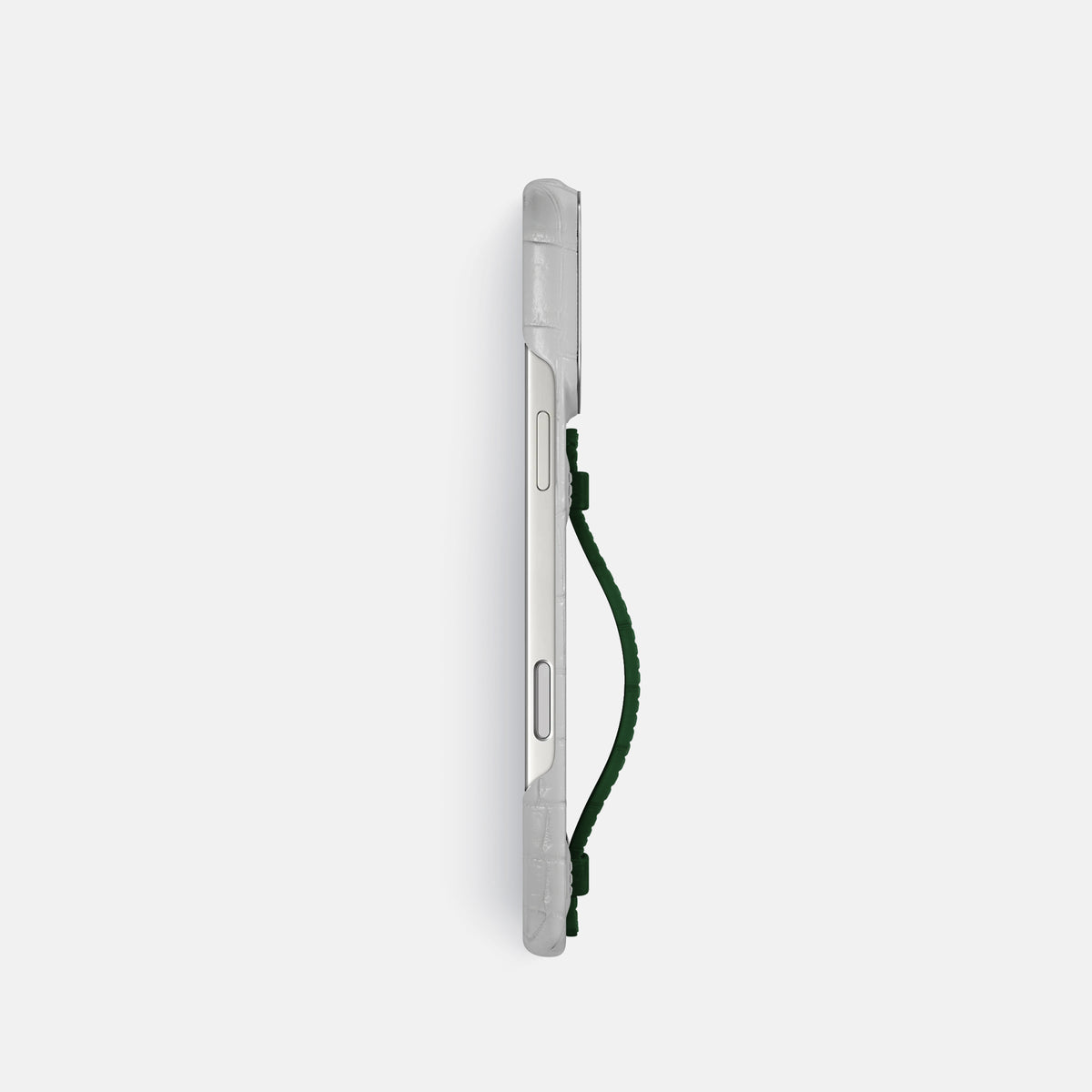 Center Handle For iPhone 17 Pro In Himalayan Crocodile -3 | Green-Steel
